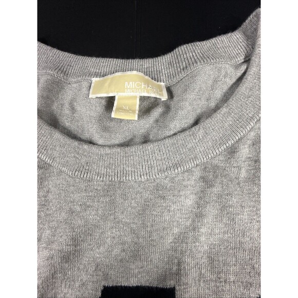 Michael Kors Women's Gray And Black MK Logo Sweater Top Size XL - Picture 3 of 9